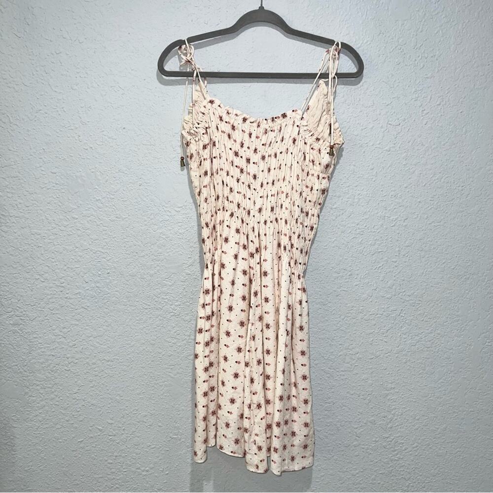 Free People Ivory Combo Halter Keyhole Back Mini Dress